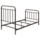 Twin Panel Bed With Ornate Design - Bronze by HouseOfZazla
