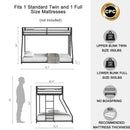 Adam Sturdy Twin over Full Metal Bunk Black for Kids and Adult, Low Profile and Easy Climbing with Stable Ladder