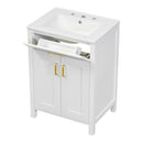 Bathroom Vanity Combo With Ceramic Sink, Luxurious Space-Saving Vanity, 2 Soft Close Doors by HouseOfZazla