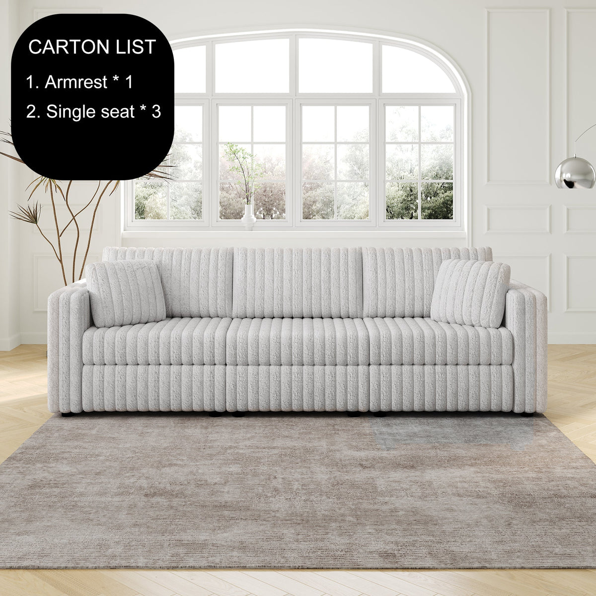 106.3" Soft Modular 3-Person Sofa, photo 2 of 10