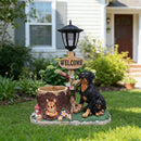 Rottweiler Dog Family Planter Statue