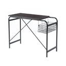 31.5" Computer Desk/ Home office desk With Wire Storage Basket - walnut & black