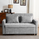 56.9' Loveseat Sofa Pull-out Sofa Bed Sleeper Sofa with a Reversible Backrest Cushion, Side Pockets, Two USB Ports and a Phone Holder for Living Room, Grey