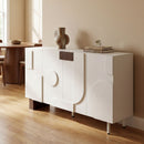 Sideboard Buffet Cabinet Wide Storage Unit With 4 Doors & Adjustable Shelves - White by HouseOfZazla