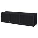 Ian - 2 Door TV Stand Media Console With Storage - Black by HouseOfZazla