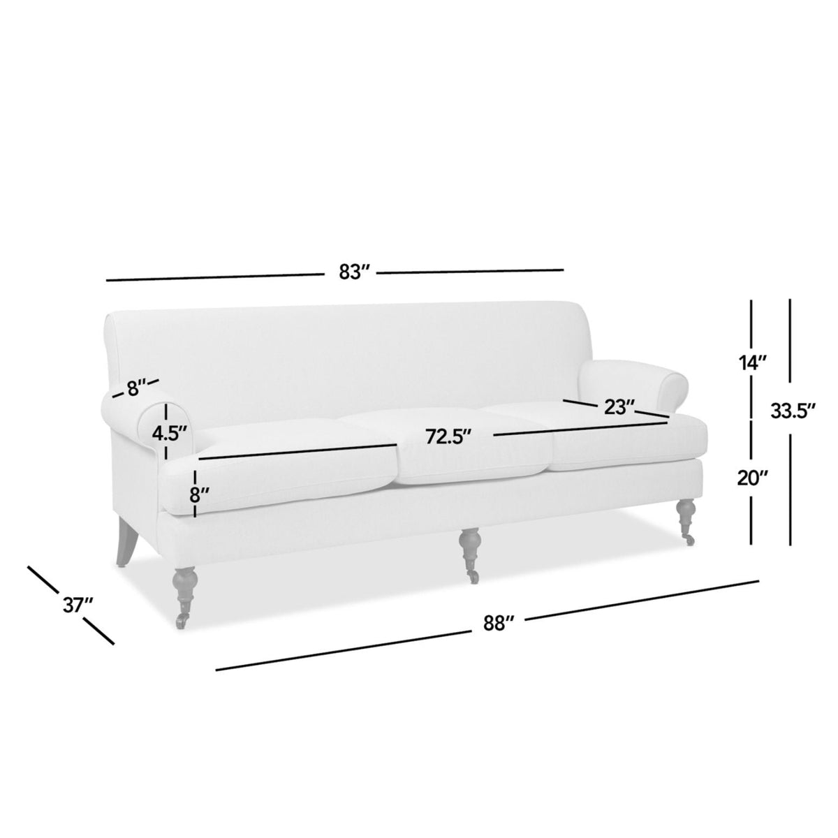 Alana Lawson - Modern Three Cushion Tightback Sofa, photo 13 of 30