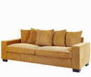Luxe Sofa With 5 Matching Toss Pillows, Sleek Design, Spacious And Comfortable 3 Seater Couch