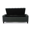 Contemporary Storage Ottoman With Tufted Top - Dark Gray by HouseOfZazla