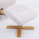 Upholstered Heated Massage 360° Swivel Accent Chair With Ottoman by HouseOfZazla