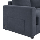 Modern L-Shaped Sectional Sofa With Curved Chaise, USB Ports, And Side Storage Pockets by HouseOfZazla