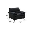 Eilene - Top Grain Leather Chair - Black by HouseOfZazla