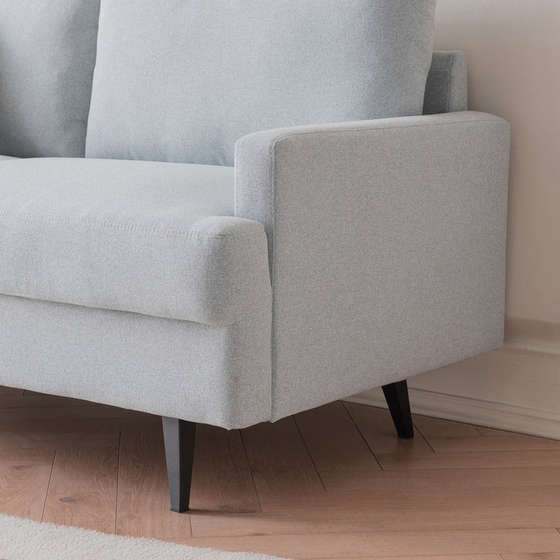 64" W Fabric Upholstered Love seat with metal Legs/High Resilience Sponge Couch for Living Room, Bedroom, Apartment, grey