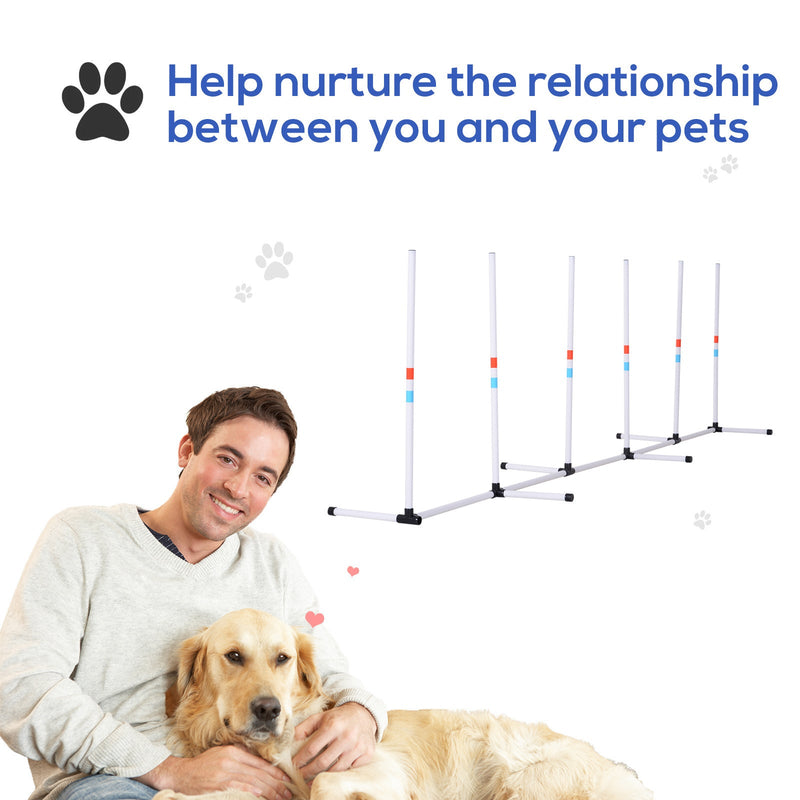 Adjustable Dog Agility Training Obstacle Set with Weaves Poles and Storage Bag