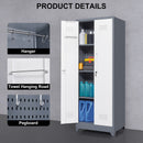 Lockers With Locking Doors, Adjustable Shelves, High Broom Tool Storage Cabinet by HouseOfZazla