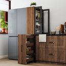 70.87" High Display Storage Cabinet with Multi-Tier Shelves and Glass Doors by HouseOfZazla