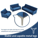 78" Modern Sofa Dutch Plush Upholstered Sofa with Metal Legs, Button Tufted Back Blue