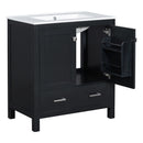 Bathroom Vanity With Single Sink, Combo Cabinet Undermount Sink, Bathroom Storage Cabinet With Two Doors And A Drawer, Soft Closing, Multifunctional Storage, Solid Wood Frame by HouseOfZazla