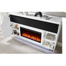 Aurora - Fireplace TV Lift With Adjustable Temperature And LED Colors - White by HouseOfZazla
