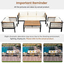 4 Pieces Outdoor Sectional Sofa Set 5 Person Patio Seating Group Outdoor Conversation Set With Cushions And A Coffee Table For Patios by HouseOfZazla