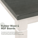 7-Piece Dining Table Set Wood Dining Table and 6 Upholstered Chairs with Shaped Legs for Dining Room/Living Room Furniture (Gray+White)