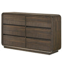 Flair Rounded Edges 1 Piece Dresser, 6 Drawer Storage Bedroom Furniture - Brown by HouseOfZazla