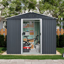 Outdoor Metal Storage Shed With Sliding Door And Foundation For Backyard, Patio, Lawn by HouseOfZazla