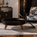 Round Retro Coffee With Solid Wood Legs by Unique Piece Furniture