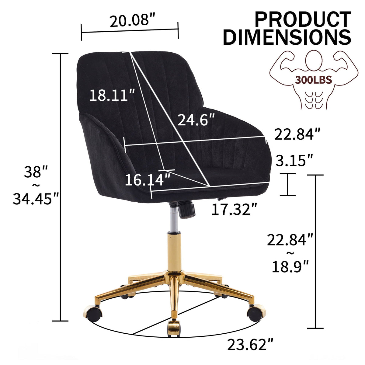 Adjustable Ergonomic Swivel Office Chair, photo 35 of 40