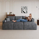 95" Cloud Sectional Sofa with 2 Ottomans