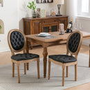 French Style Solid Wood Frame Antique Painting, Hand-Pulled Buckle Decoration Artificial Dining Chair With Nailhead Trim, Wood Legs by HouseOfZazla