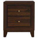 Anza - 2 Drawer Nightstand Bedside Table With Smooth Storage - Walnut by HouseOfZazla