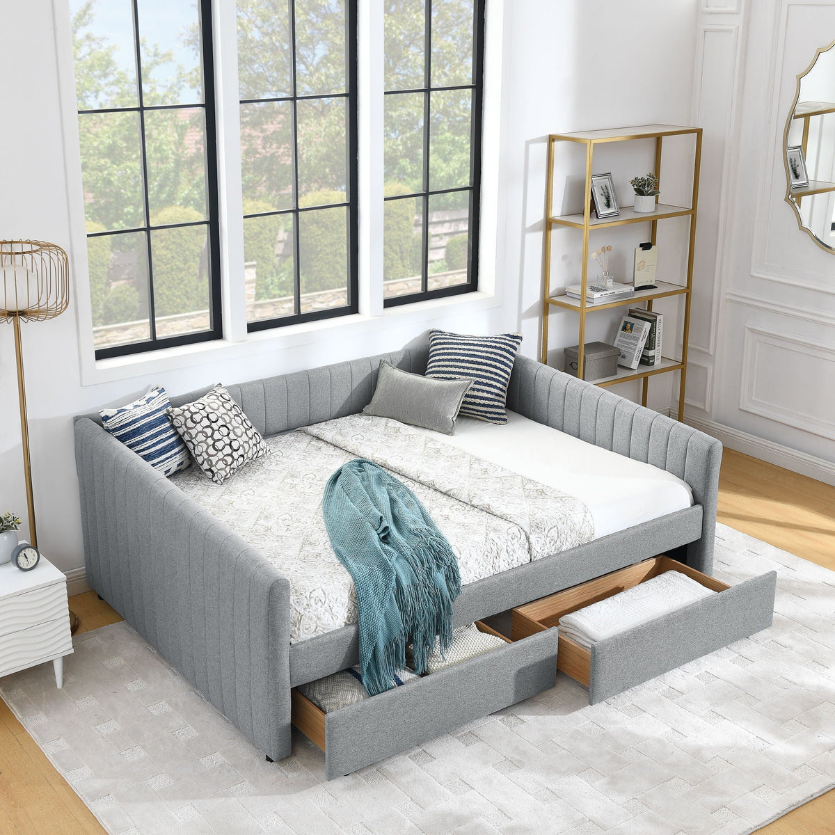 Upholstered Queen Daybed With 2 Drawers, photo 6 of 8