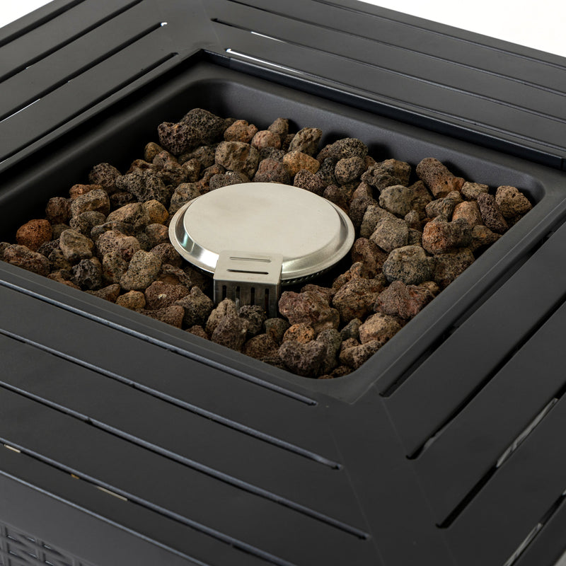 28-inch Iron Square Propane Fire Pit Table