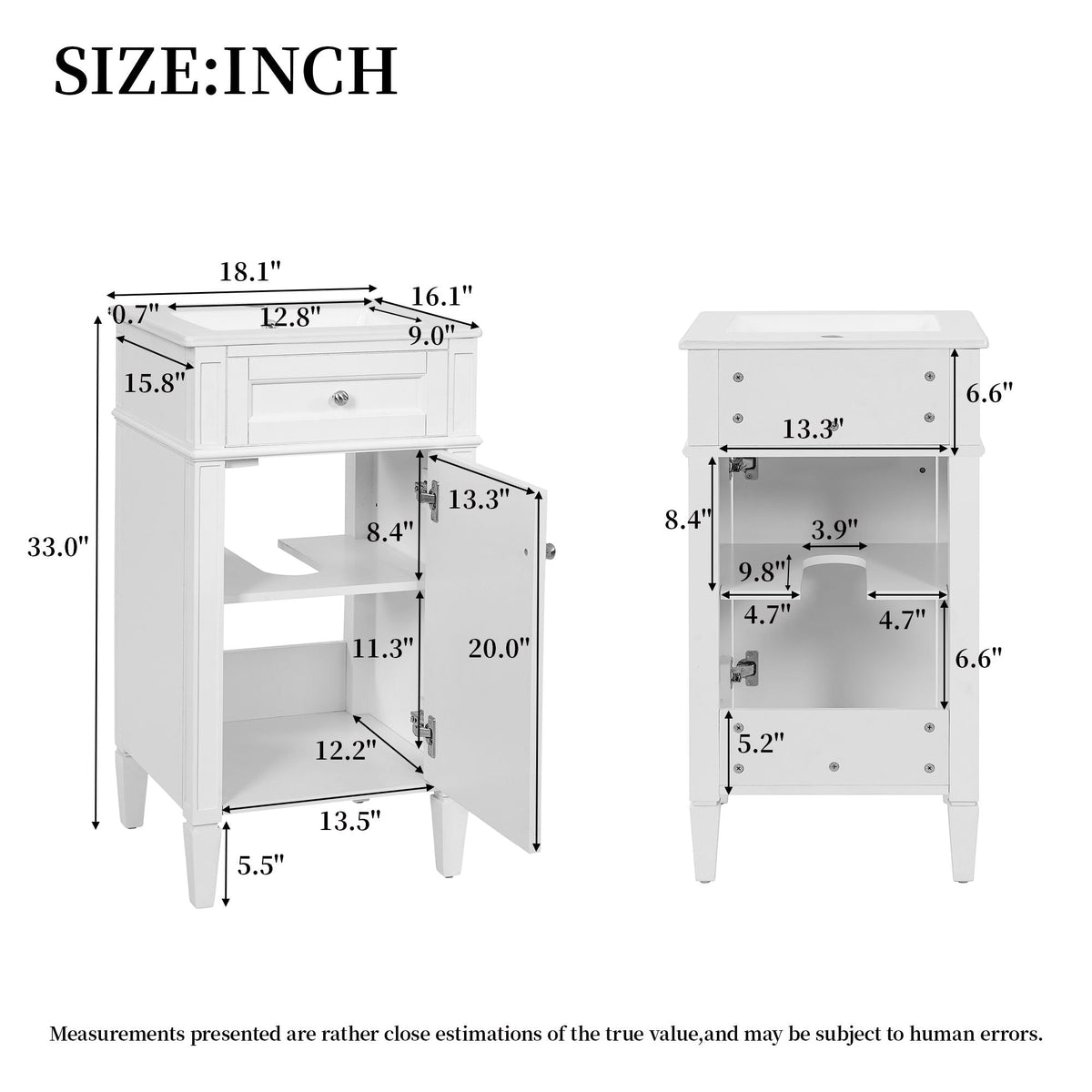 French Style Bathroom Vanity With Sink, Soft-Closing Door, Adjustable Shelf, Rectangular Design, photo 8 of 21