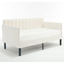 Elena - Boucle Upholstered Daybed, Ribbed Tufted Backrest by HouseOfZazla