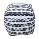 Lani - Handcrafted Fabric Pouf, Durable Cotton Square - Natural / Black by Unique Piece Furniture