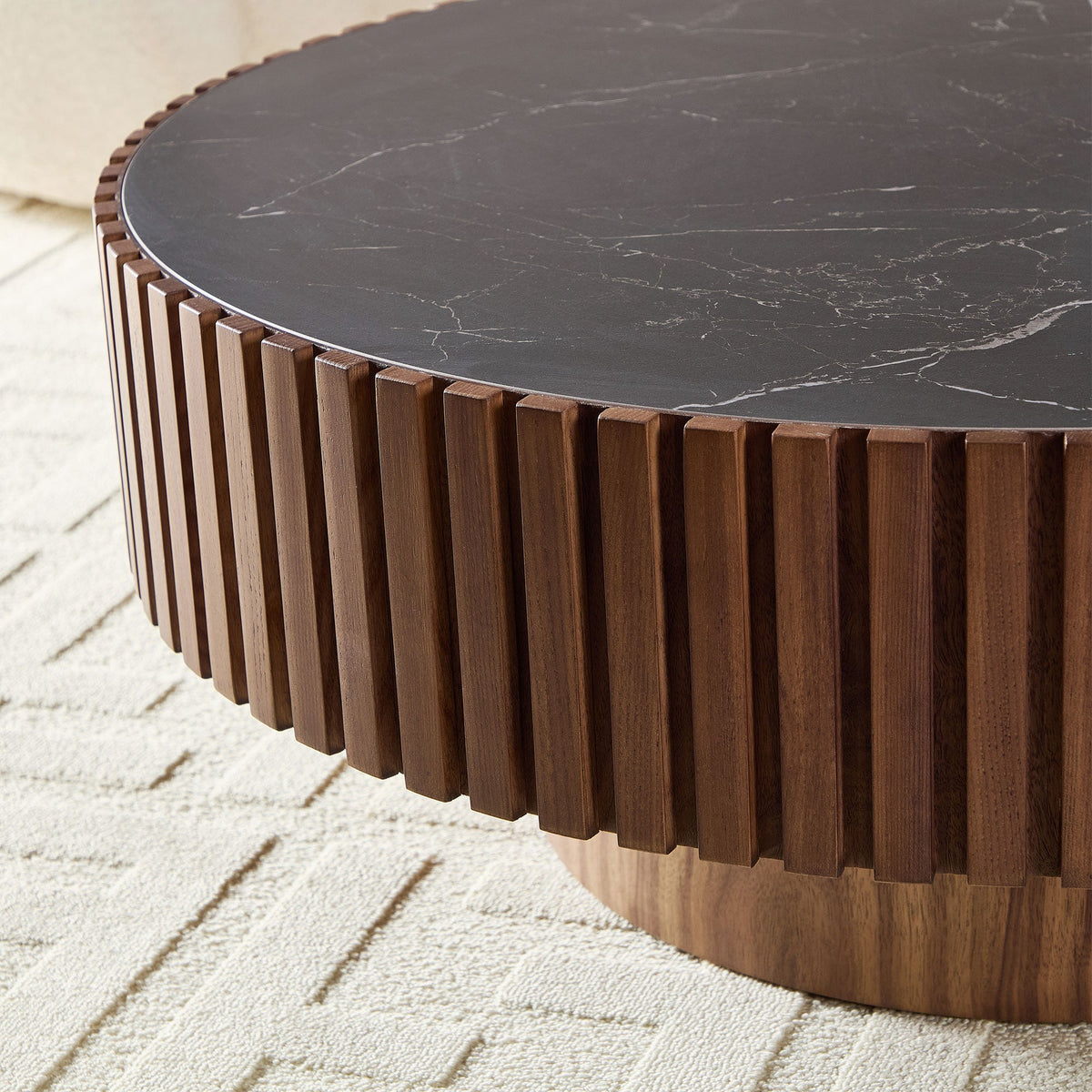 35.43" Nesting Round Sintered Stone Coffee Table, photo 3 of 10