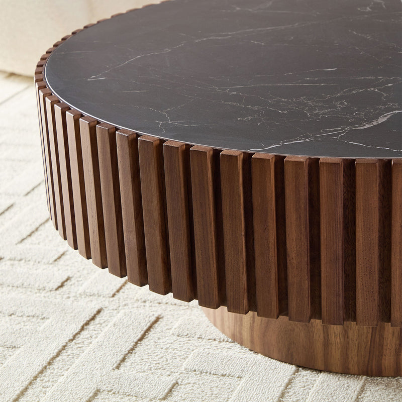 35.43" Nesting Round Sintered Stone Coffee Table, photo 3 of 10