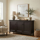 Amherst - Wide 3 Door Storage Cabinet - Hickory Brown