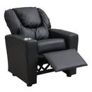 Sally Deluxe Kids Recliner Chair With Cup Holder - Black by HouseOfZazla
