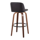 Toriano - Mid Century Modern Fixed Height Barstool Swivel And Round Footrest (Set of 2) by HouseOfZazla