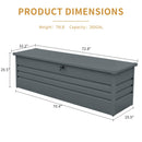 260 Gallon Metal Outdoor Deck Box Waterproof by HouseOfZazla