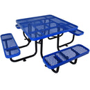 Square Outdoor Steel Picnic Table, With Umbrella Pole by Unique Piece Furniture