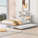 Platform Bed Frame With Trundle, USB Ports And Slat Support, No Box Spring Needed by HouseOfZazla