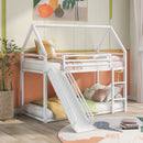 Twin Over Twin House Bunk Bed With Ladder And Slide by Unique Piece Furniture
