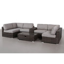 Elegant 4 Person Wicker Patio Seating Set With Cushions And Glass Top Table by HouseOfZazla