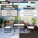 Acacia Wood Interlocking Deck Tiles Checker Pattern For Outdoor Flooring