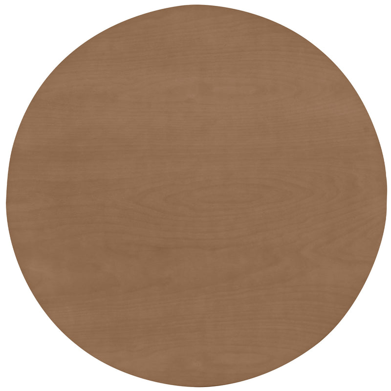 5-Piece Rattan Round Dining Table Set, Wood Table with Hexagonal Base and Upholstered Chairs for Dining Room, Kitchen,Indoor Use, White+Beige