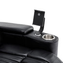 270° Power Swivel Recliner Home Theater Chair With Hidden Arm Storage, LED Light, Cup Holder, And Tray Table by HouseOfZazla
