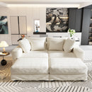 Deep Seat Convertible Sofa With Soft Pillows And Ottomans by HouseOfZazla